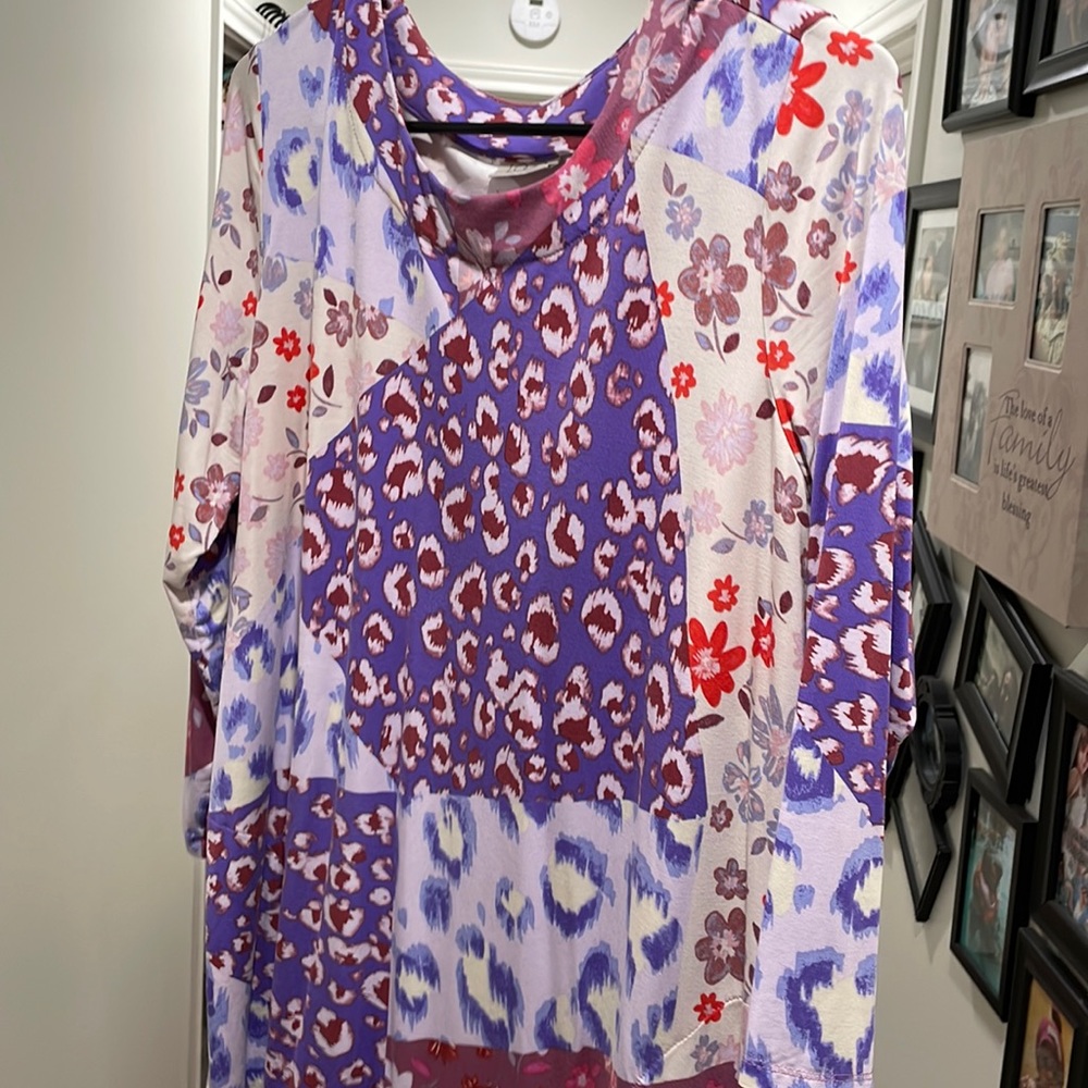 Logo Lori Goldstein Multicolored Patchwork Look T… - image 1